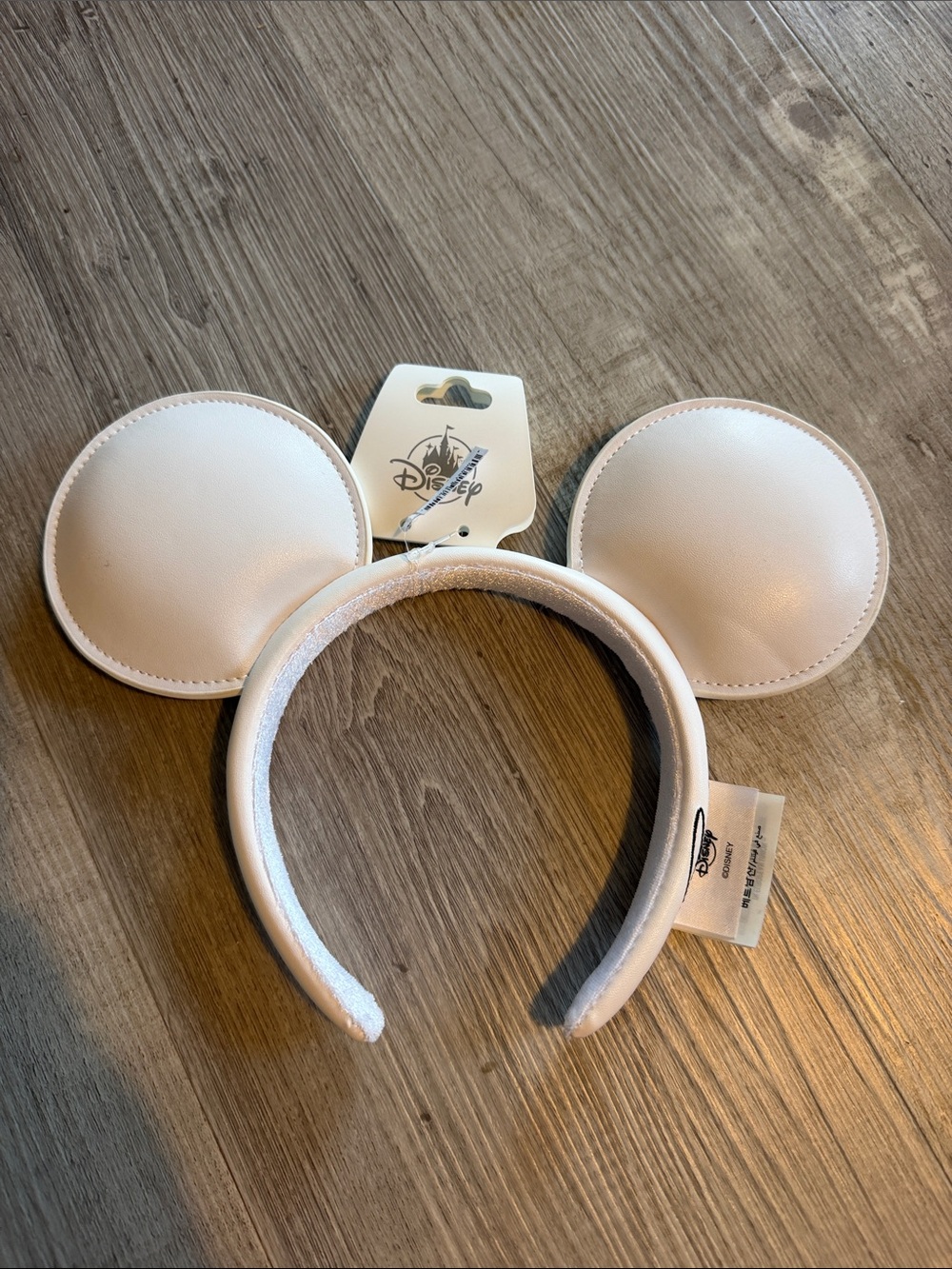 White leather disney mickey ears